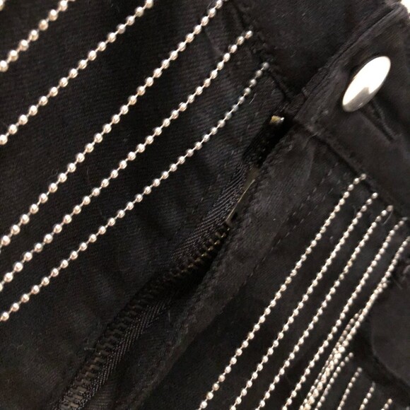 The Moon by Moon Collection Women's Black Denim Distressed Chain Jeans Large NWT - Picture 16 of 16